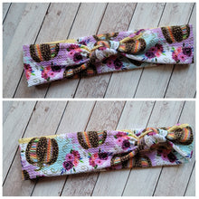 Load image into Gallery viewer, Pumpkins Serape and Cheetah Mama Skinny Knot Headband
