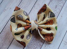 Load image into Gallery viewer, Thanksgiving Dinner Fabric Bow
