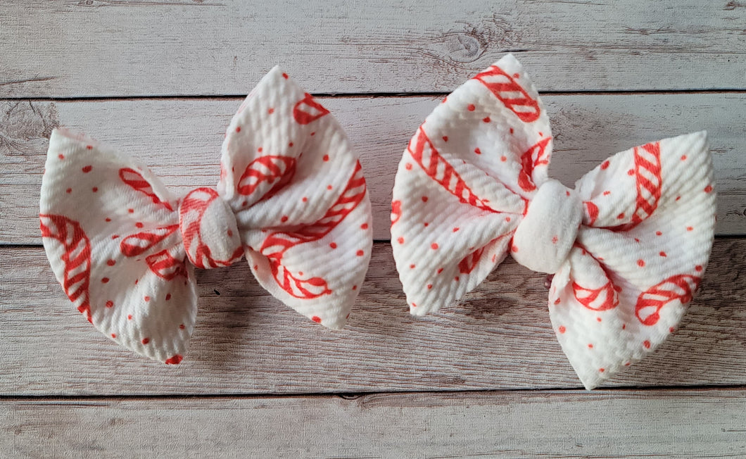 Candy Canes Fabric Bows