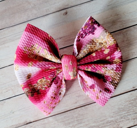 Valentine's Glitter Fabric Bow
