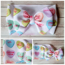Load image into Gallery viewer, Conversation Hearts Bow Headwrap
