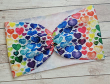 Load image into Gallery viewer, Rainbow Hearts Mama Wide Headband
