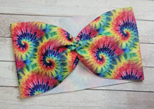 Load image into Gallery viewer, Rainbow Swirl Tie Dye Mama Wide Headband
