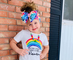 Rainbow Hearts Bow Headwrap