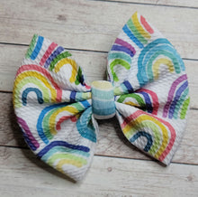 Load image into Gallery viewer, Simple Rainbows Fabric Bow

