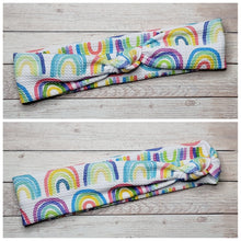 Load image into Gallery viewer, Simple Rainbows Mama Skinny Knot Headband
