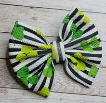 Load image into Gallery viewer, Shamrock Stripes Fabric Bow
