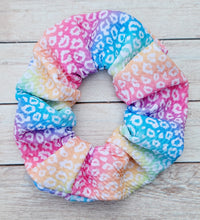 Load image into Gallery viewer, Neon Cheetah Rainbow Scrunchies
