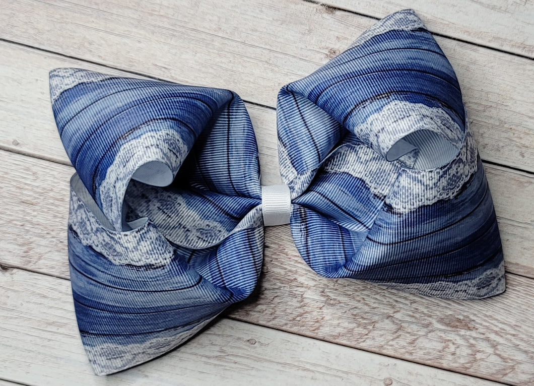 Jeans and Lace JUMBO bow