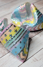 Load image into Gallery viewer, Pastel Rainbow Foil Stars JUMBO bow
