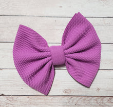 Load image into Gallery viewer, Neon Purple Solid Fabric Bow
