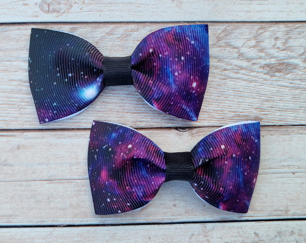 Purple Galaxy Ribbon Piggies Set