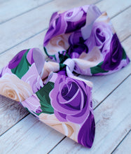 Load image into Gallery viewer, Purple Roses JUMBO bow
