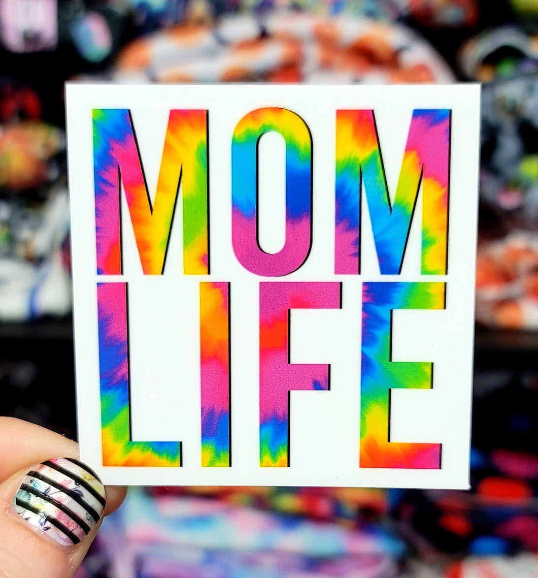 Mom Life Tie Dye Vinyl Sticker