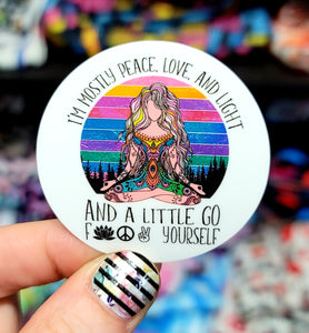 Peace, Love, And Light Vinyl Sticker