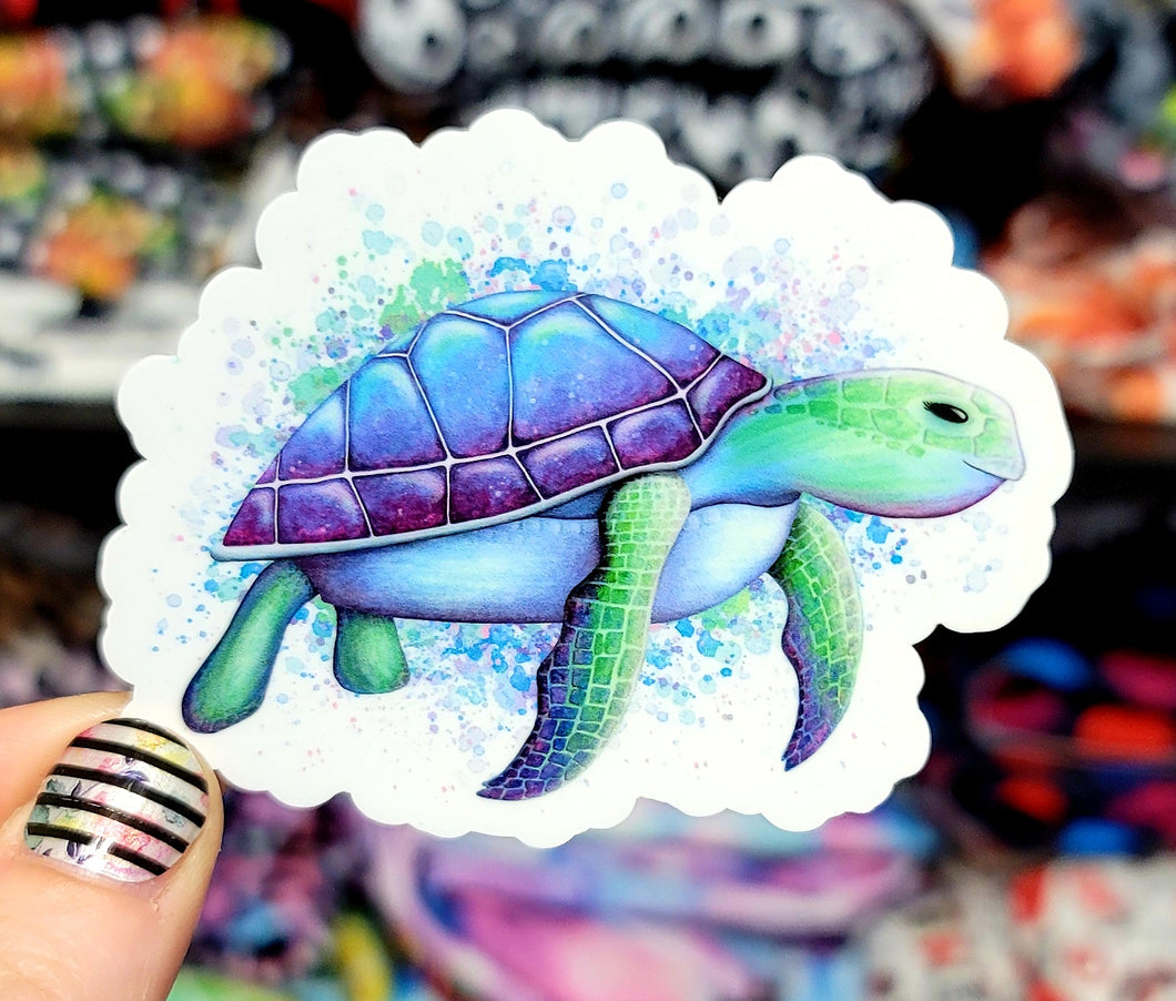 Turtle Watercolor Vinyl Sticker