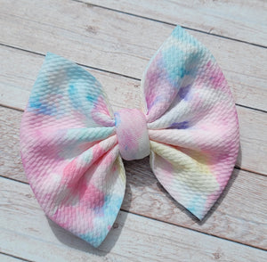 Pastel Watercolor Fabric Bow