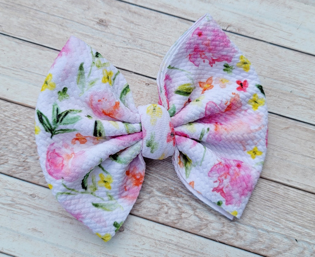 Tulip Garden Fabric Bow