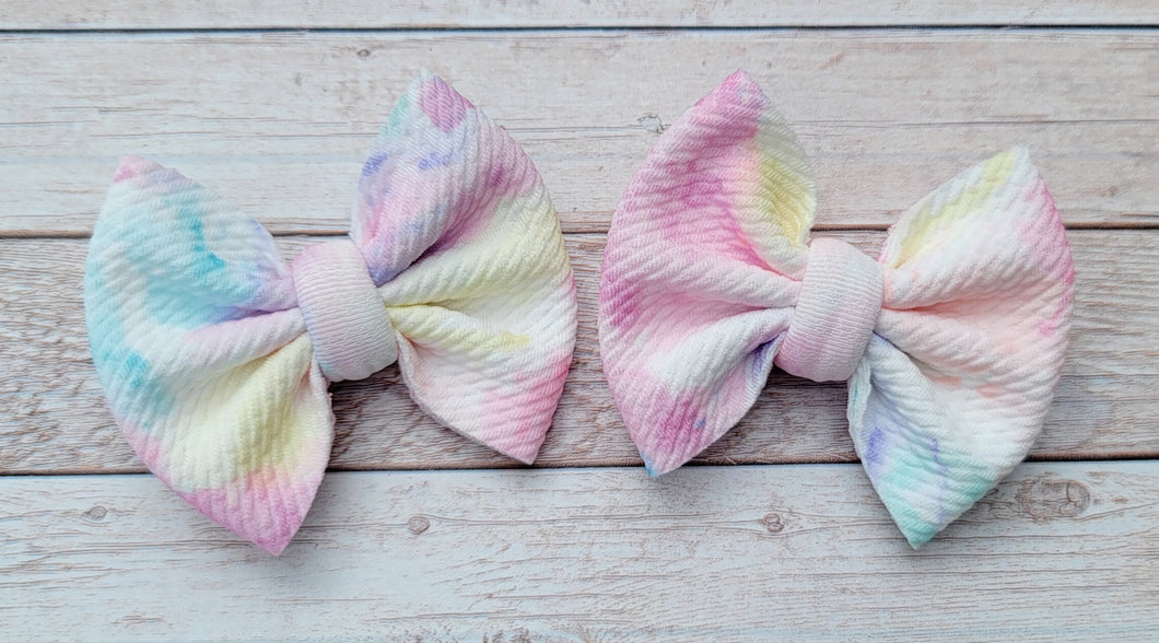 Pastel Watercolor Piggies Fabric Bows