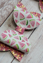 Load image into Gallery viewer, Watermelon Layered Leatherette Piggies Bow
