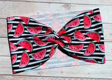 Load image into Gallery viewer, Watermelon Stripes Mama Wide Headband
