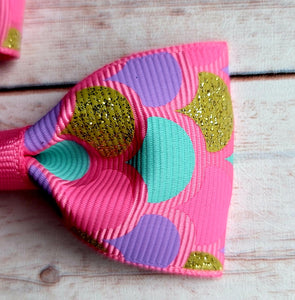 Pink Scales Ribbon Piggies Set