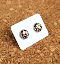 Load image into Gallery viewer, Halloween Glow Glitter Vegan Leather Small Earring Studs
