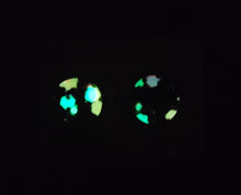 Load image into Gallery viewer, Halloween Glow Glitter Vegan Leather Small Earring Studs
