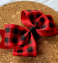 Load image into Gallery viewer, Red And Black Plaid Pattern Bow
