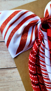 Candy Cane Korker Bow