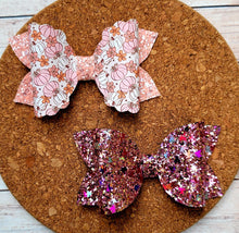 Load image into Gallery viewer, Autumn Leaves Glitter Layered Leatherette Bow
