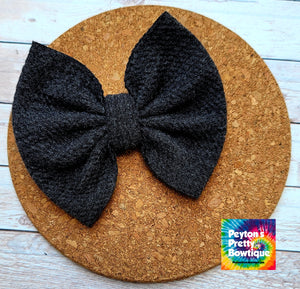 Sweater Weather Charcoal Fabric Bow