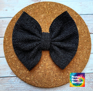 Sweater Weather Charcoal Fabric Bow