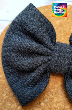 Load image into Gallery viewer, Sweater Weather Charcoal Fabric Bow
