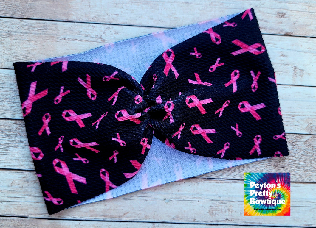 Breast Cancer Ribbons Mama Wide Headband