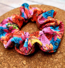 Load image into Gallery viewer, Vibrant Fall Flowers Scrunchie
