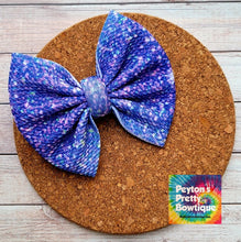 Load image into Gallery viewer, Purple/Blue Faux Glitter Ombre Fabric Bow
