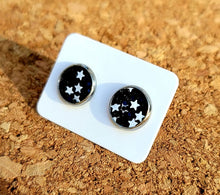 Load image into Gallery viewer, Shooting Stars Glitter Vegan Leather Medium Earring Studs
