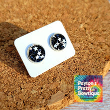 Load image into Gallery viewer, Shooting Stars Glitter Vegan Leather Medium Earring Studs
