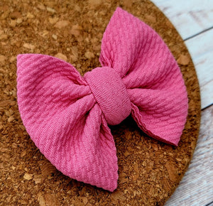 Pink Baby Solid Fabric Bow