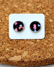 Load image into Gallery viewer, For The Love Of Hearts Glitter Vegan Leather Medium Earring Studs
