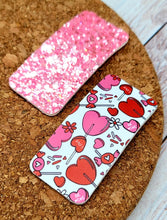 Load image into Gallery viewer, Heart Lollipop Glitter Rectangle Snap Clip Set
