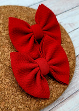 Load image into Gallery viewer, Red Piggies Fabric Bows
