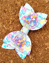 Load image into Gallery viewer, Sweet Hearts Shaker Chunky Glitter Layered Leatherette Bow
