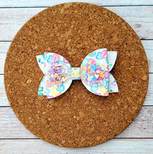Load image into Gallery viewer, Sweet Hearts Shaker Chunky Glitter Layered Leatherette Bow
