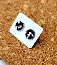 Load image into Gallery viewer, For The Love Of Hearts Glitter Vegan Leather Medium Earring Studs
