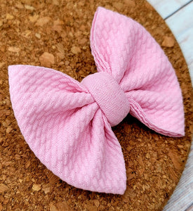 Light Pink Baby Solid Fabric Bow