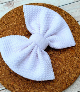 Sweater Weather White Fabric Bow