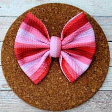 Load image into Gallery viewer, V-Day Stripes Fabric Bow
