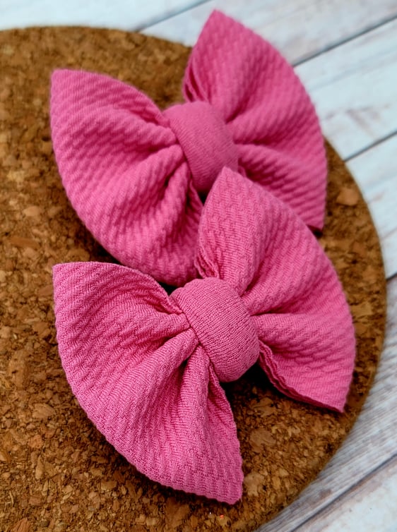 Pink Piggies Fabric Bows
